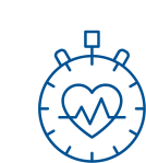 Icon of a stopwatch with a heart rate